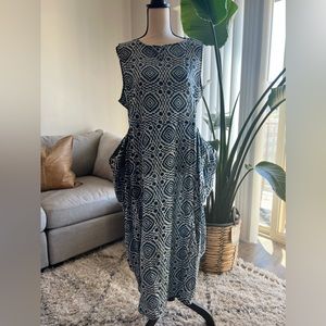 Abstract Diamond Dress with Oversized Pockets